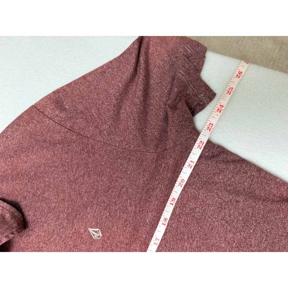 Volcom Wowzer Marled Polo Shirt Mens Large Burgundy Heather Short Sleeve - Picture 4 of 7